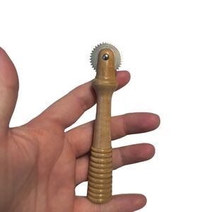 Vtg Tracing Wheel Turned Wood Handle 5" Stitch Pattern Mark Sewing Leather Tool